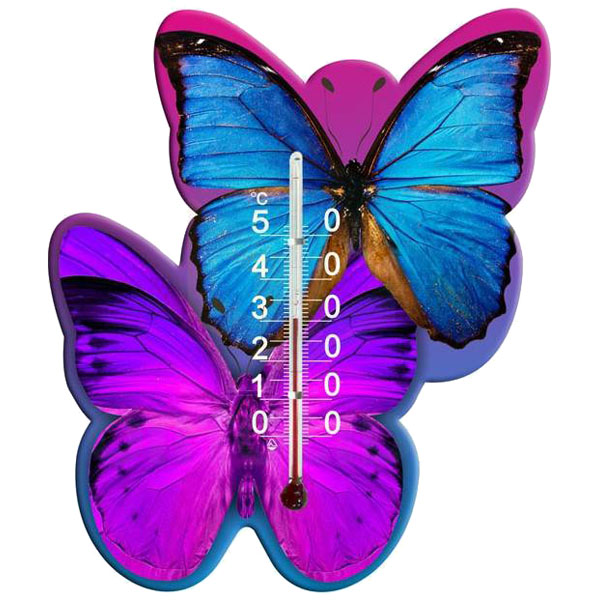 фото Термометр комнатный бабочка (0,+50), 15x13см, липучка стеклоприбор