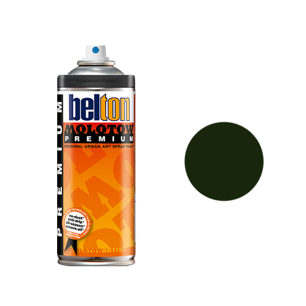 фото Аэрозольная краска molotow premium 400 мл black green зеленая