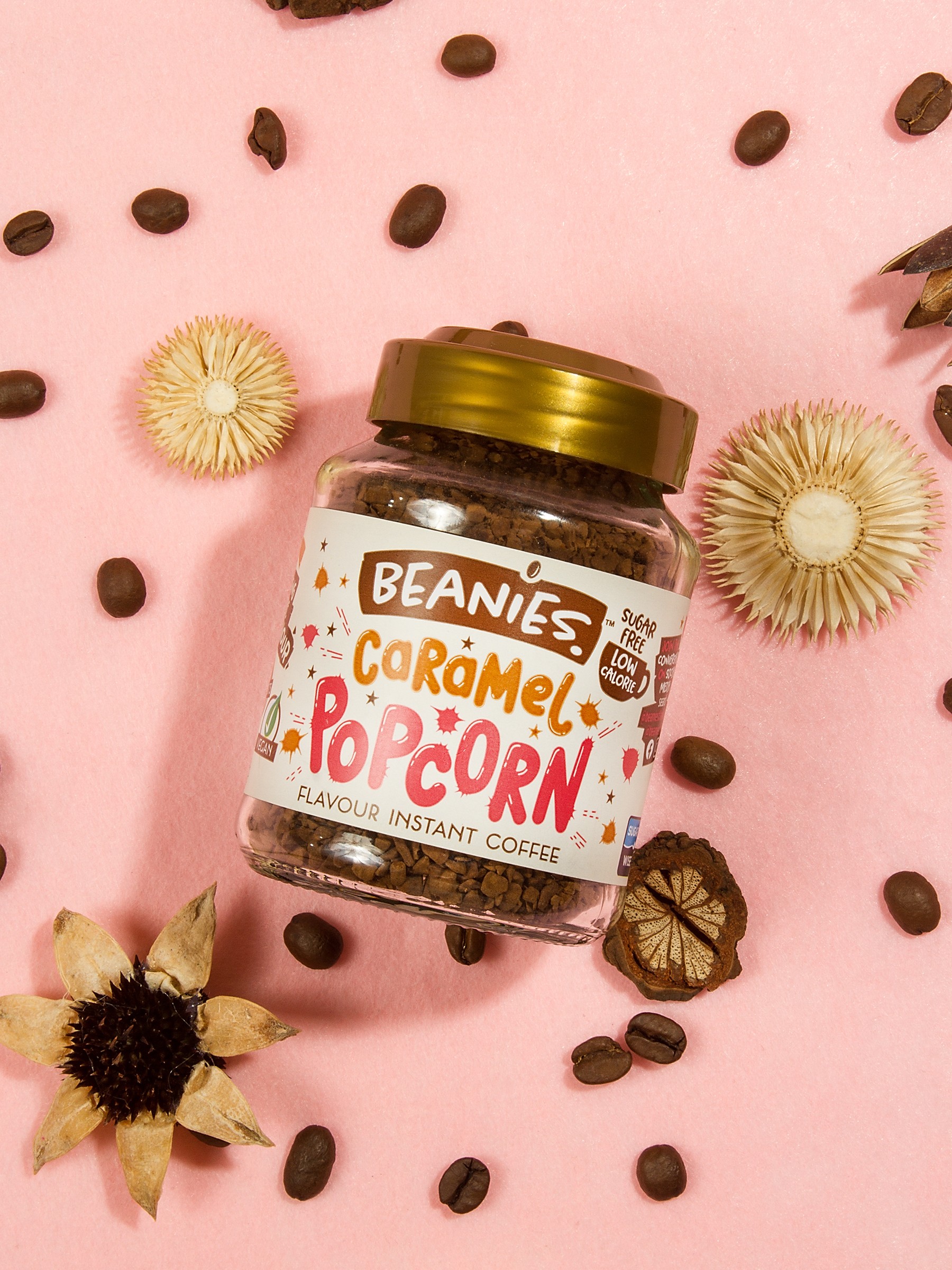Кофе растворимый Beanies Flavour Coffee Caramel Popcorn ароматизированный, 50 г