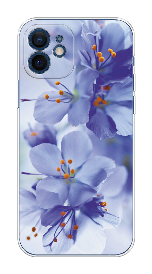 

Чехол на Apple iPhone 12 Mini "Фиолетовые цветки", Фиолетовый;синий, 12650-1