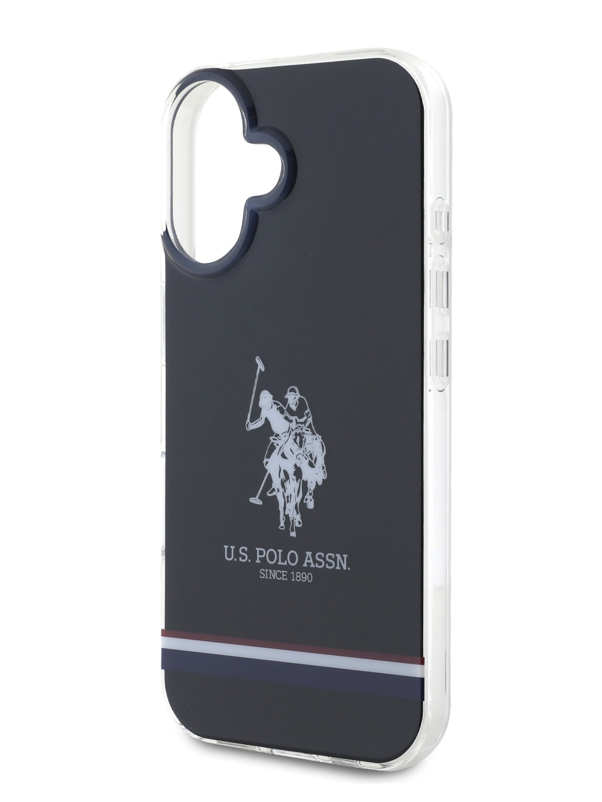 Чехол U.S. Polo для iPhone 16 с принтом IML Double Horse, черный