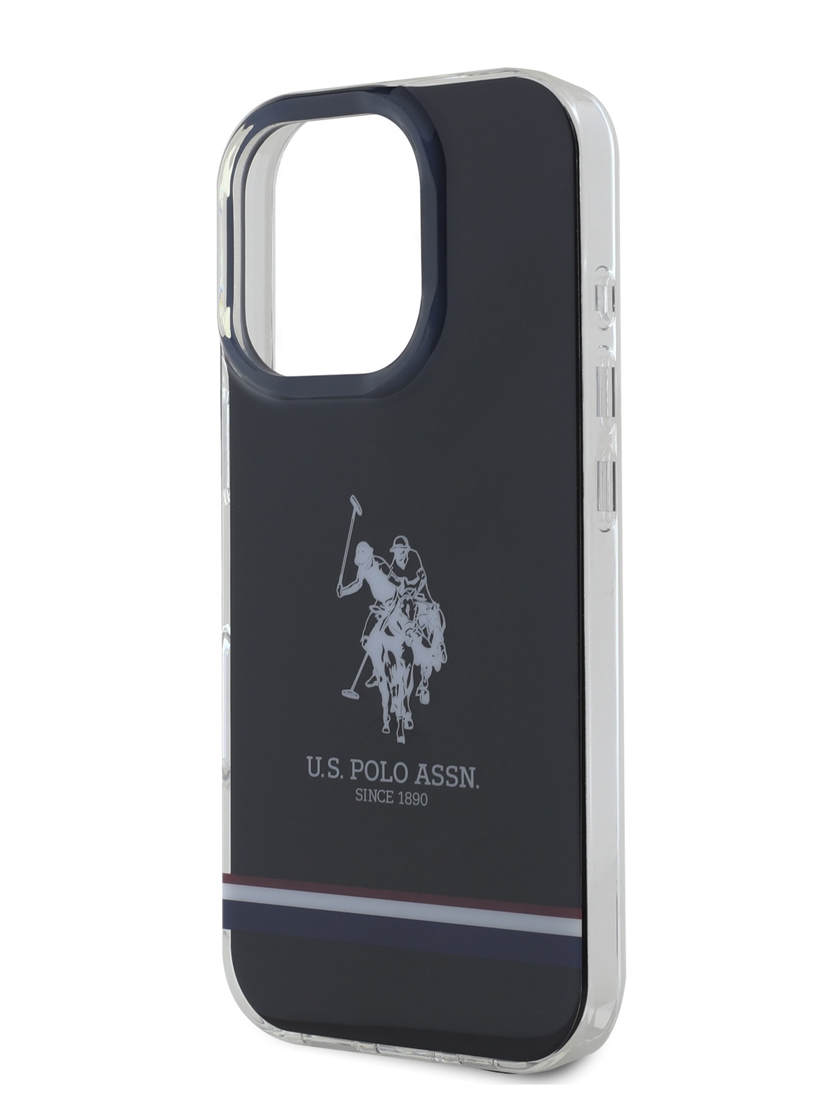 Чехол U.S. Polo для iPhone 16 Pro с принтом IML Double Horse, черный