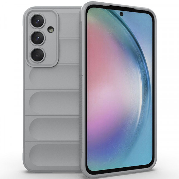 

Противоударный чехол Flex Silicone для Samsung Galaxy A55, светло-серый, Flex Silicone