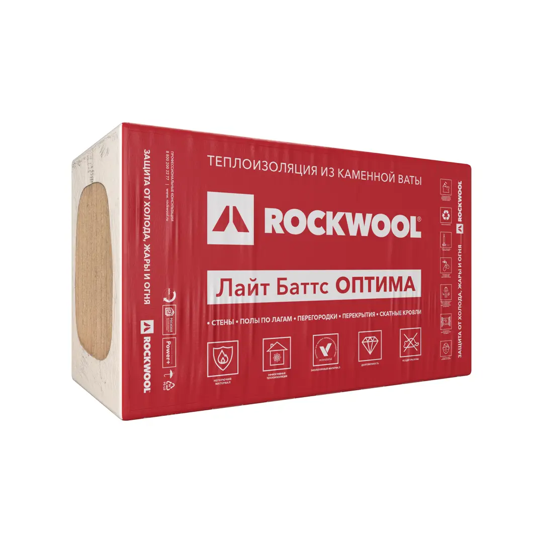 фото Утеплитель 100 мм rockwool лайт баттс оптима 600x1000 мм 3 м?