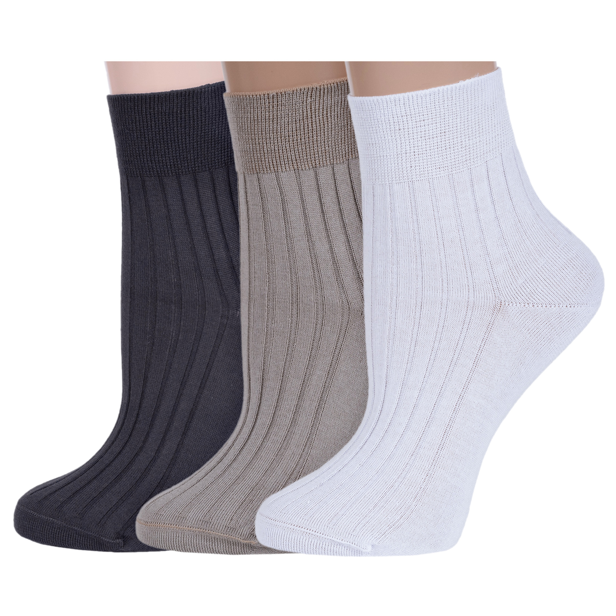

Комплект носков женских Rusocks 3-Ж3-11001 белых; бежевых; серых 25, Белый;бежевый;серый, 3-Ж3-11001