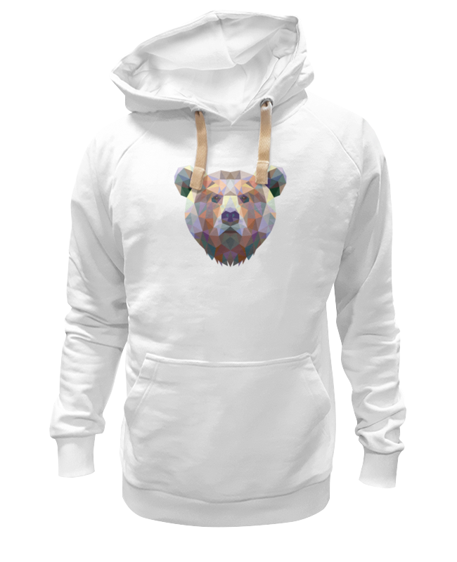 

Худи унисекс Printio Полигональная медведь белое XS, Белый, Полигональный медведь