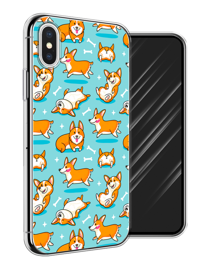 

Чехол Awog на Apple iPhone XS (10S) / Айфон XS (10S) "Веселые корги", Разноцветный, 11850-2
