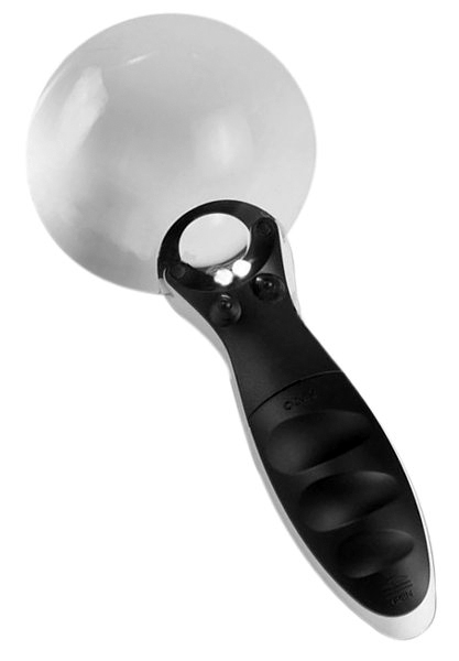 

Лупа ручная круглая Kromatech G288-090 8/20D 90 мм с подсветкой 2 LED черно-белая, G288-090