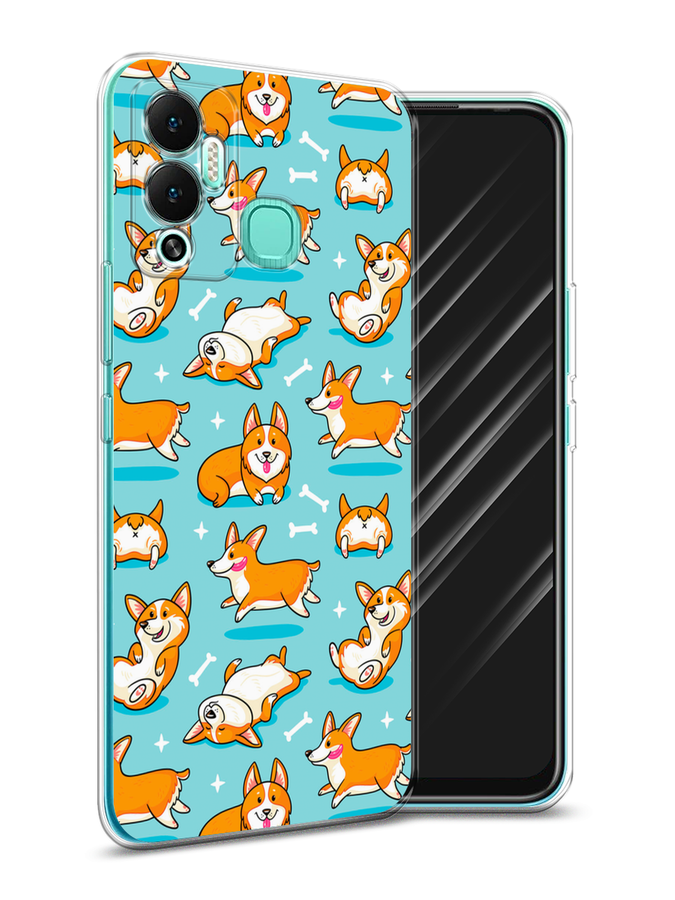 

Чехол Awog на Infinix Hot 12 Play "Веселые корги", Разноцветный, 3101750-2