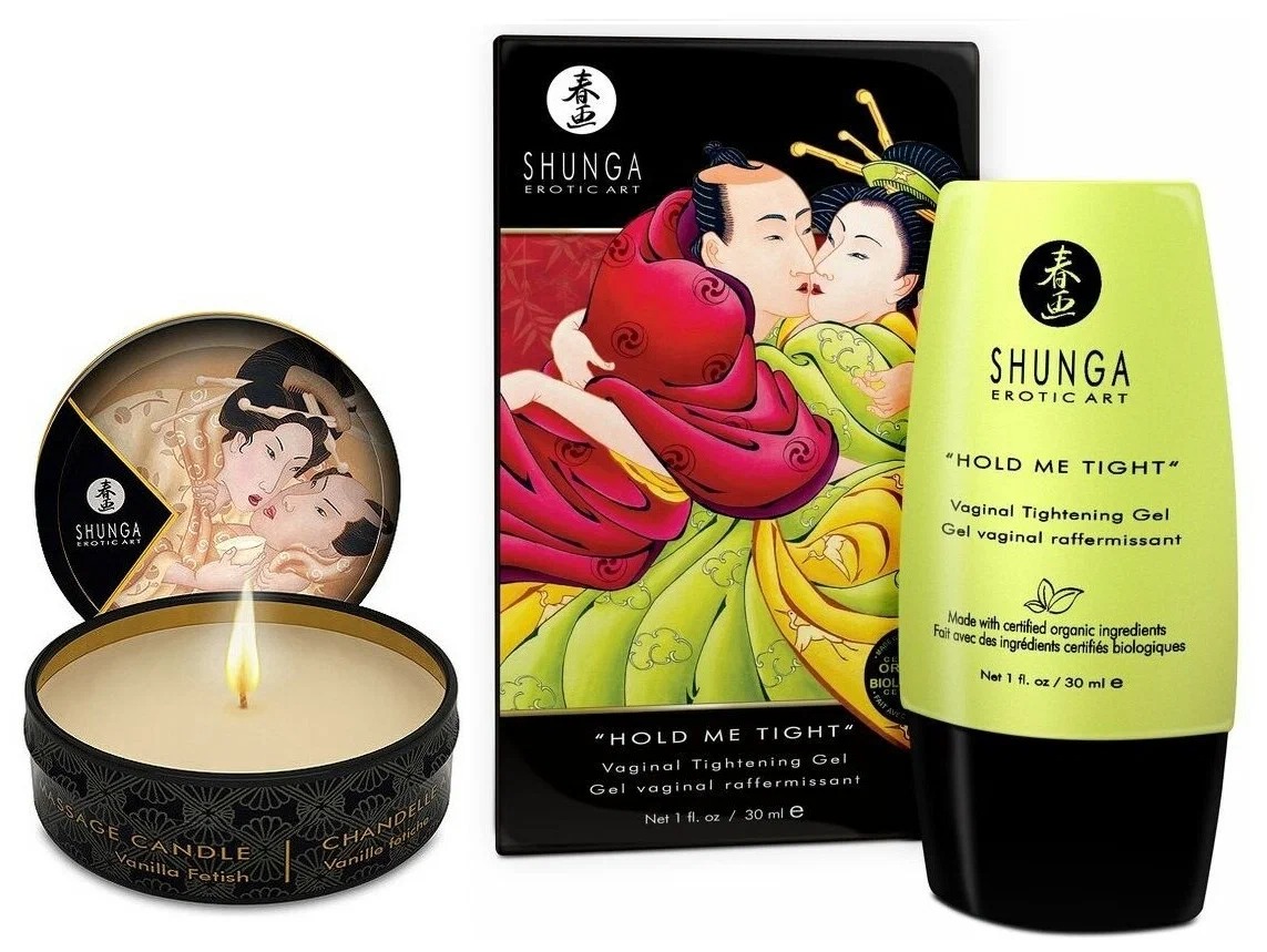 

SHUNGA Гель-смазка Тесный контакт 30 мл + Массажн. масло свеча Vanilla Fetish 30 мл ваниль