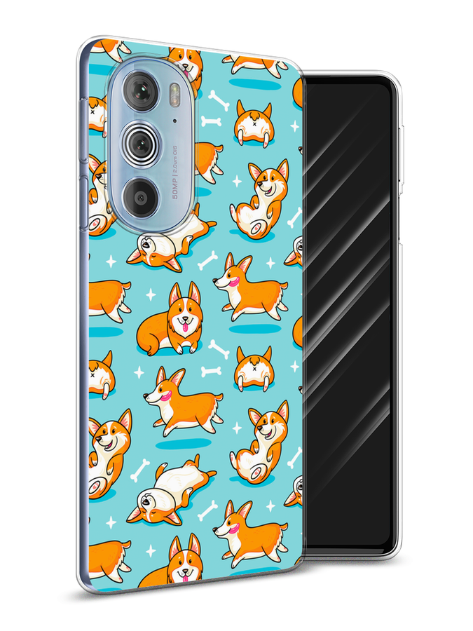 

Чехол Awog на Motorola Edge 30 Pro "Веселые корги", Разноцветный, 243350-2