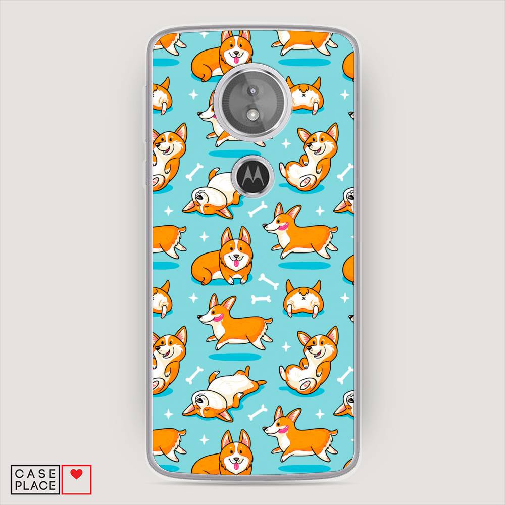 

Чехол Awog на Motorola Moto E5 / Моторола Мото E5 "Веселые корги", Разноцветный, 241050-2