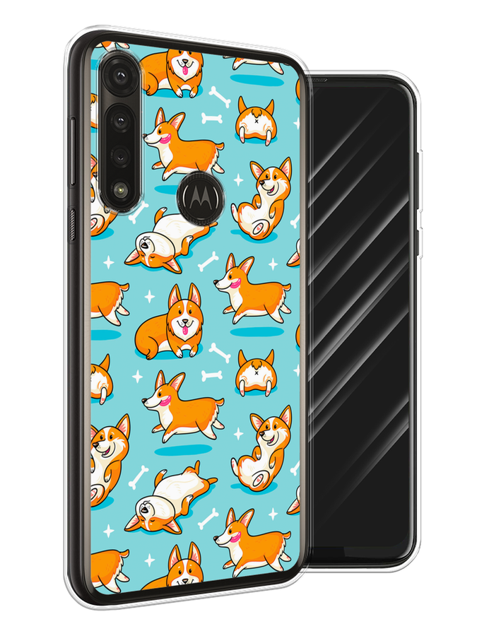 

Чехол Awog на Motorola Moto G Power 2020 "Веселые корги", Разноцветный, 242650-2