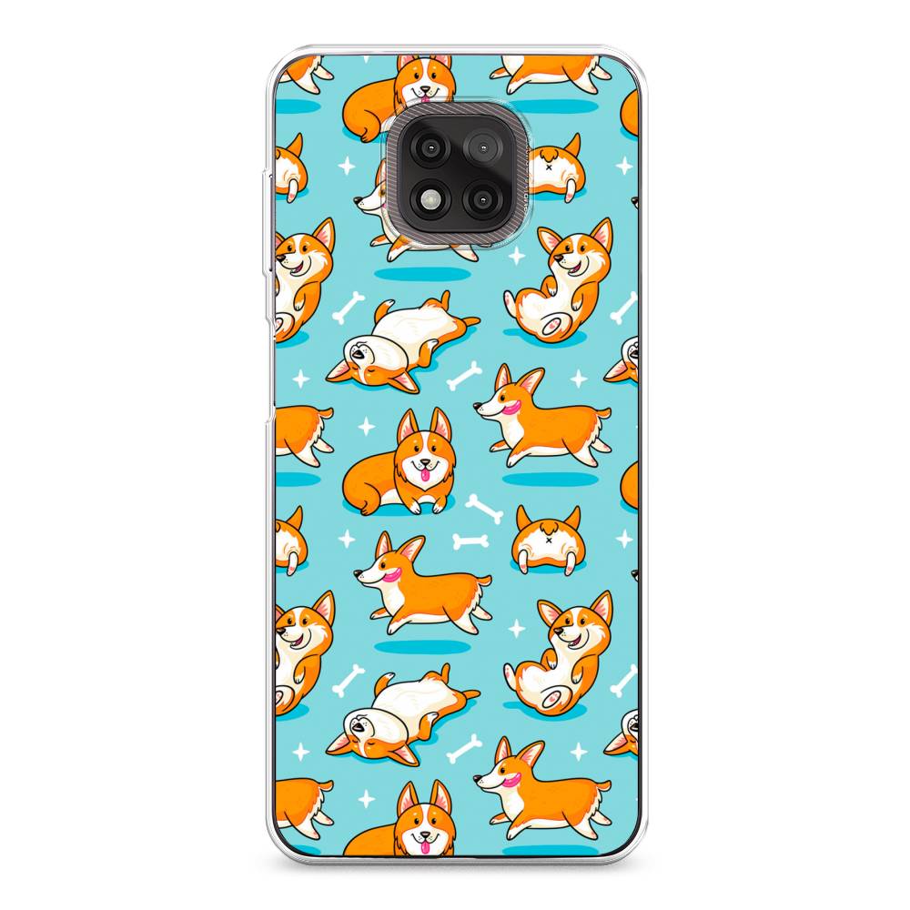 

Чехол Awog на Motorola Moto G Power 2021 "Веселые корги", Разноцветный, 242750-2