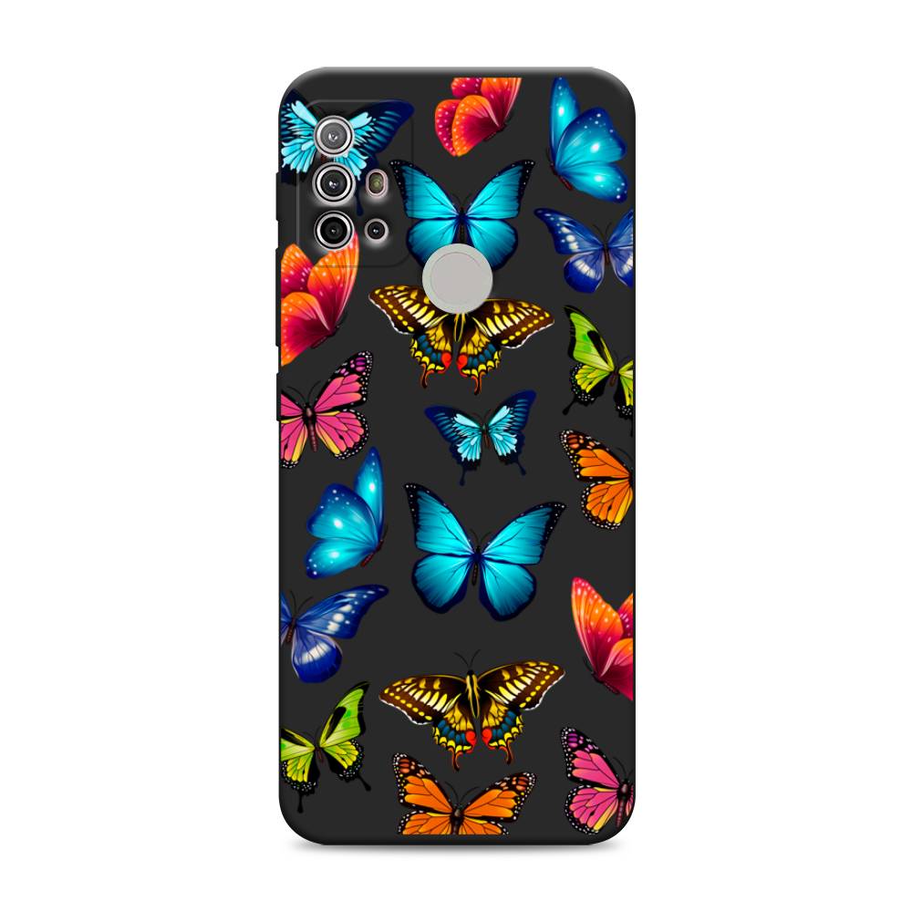 

Матовый силиконовый чехол "Разные бабочки" на Motorola Moto G30, Разные бабочки