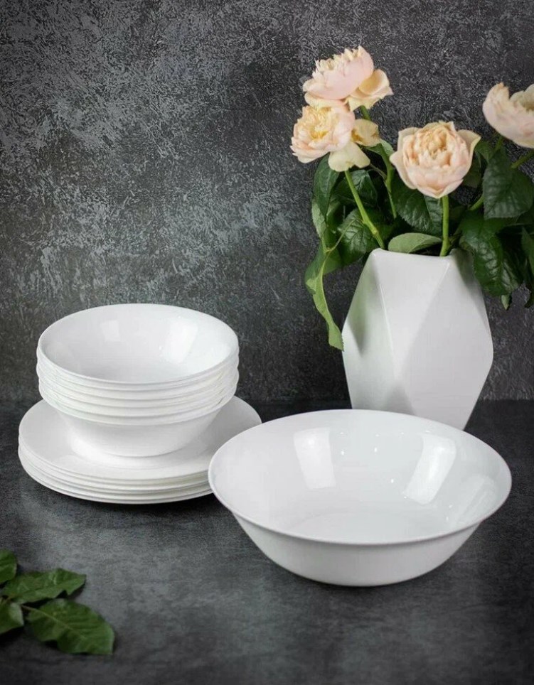 

Столовый сервиз Olaff тарелка 9 предметов 197-21009white9-FS, Белый