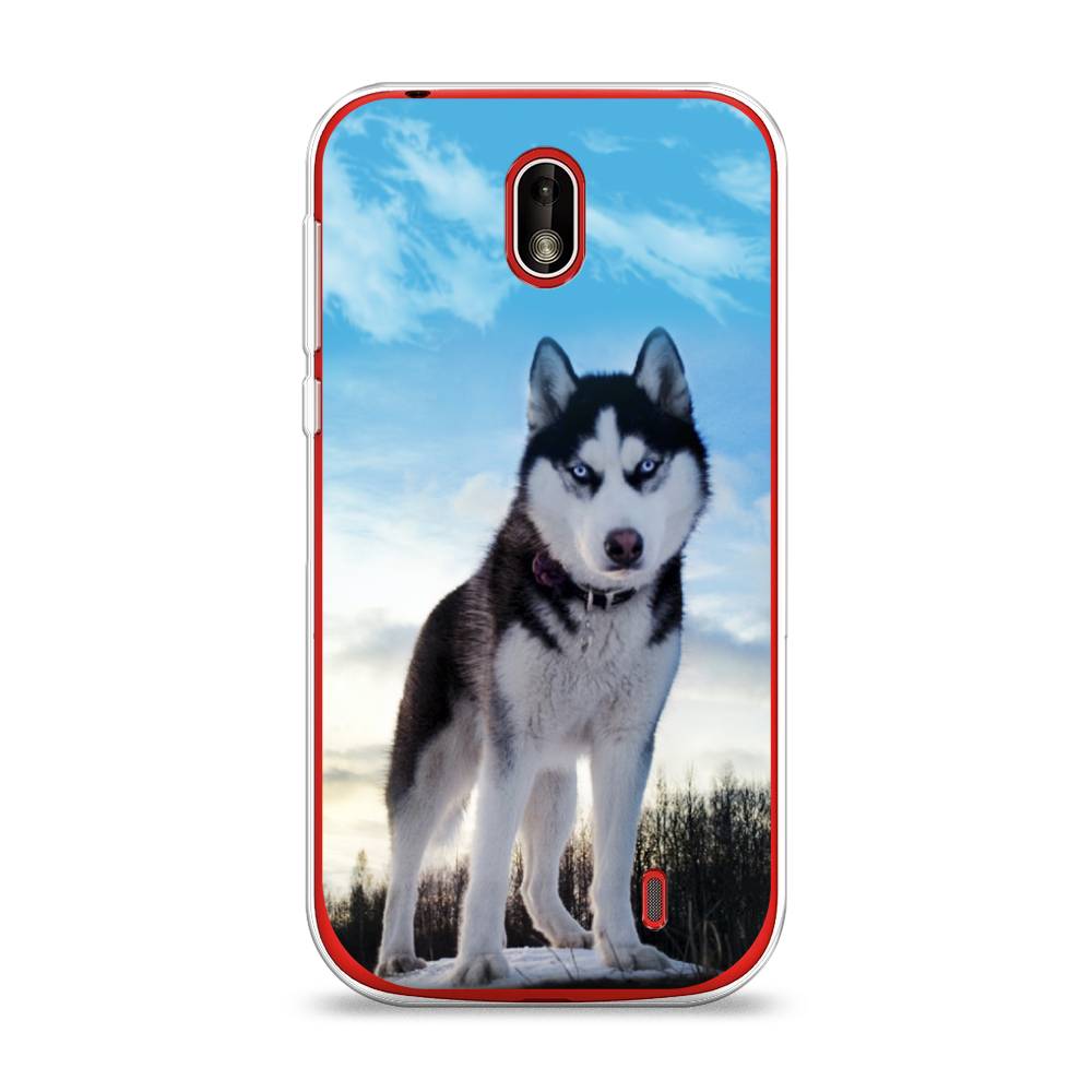 

Чехол Awog на Nokia 1 / Нокиа 1 "Хаски 3", Белый;черный;голубой, 121250-2