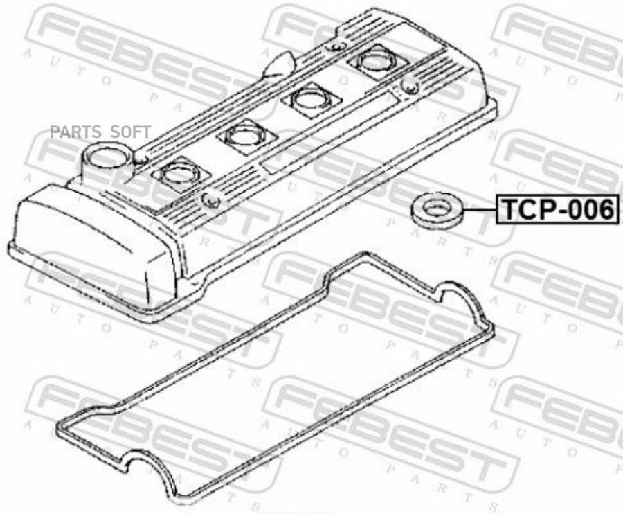 

FEBEST TCP-006 Кольцо уплотн свечного колодца TOYOTA COROLLA 1995-2000 TCP-006 1шт