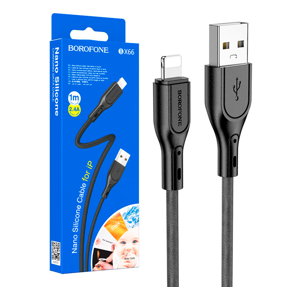 

Кабель USB - USB-A/Lightning Айсотка 1 м черный