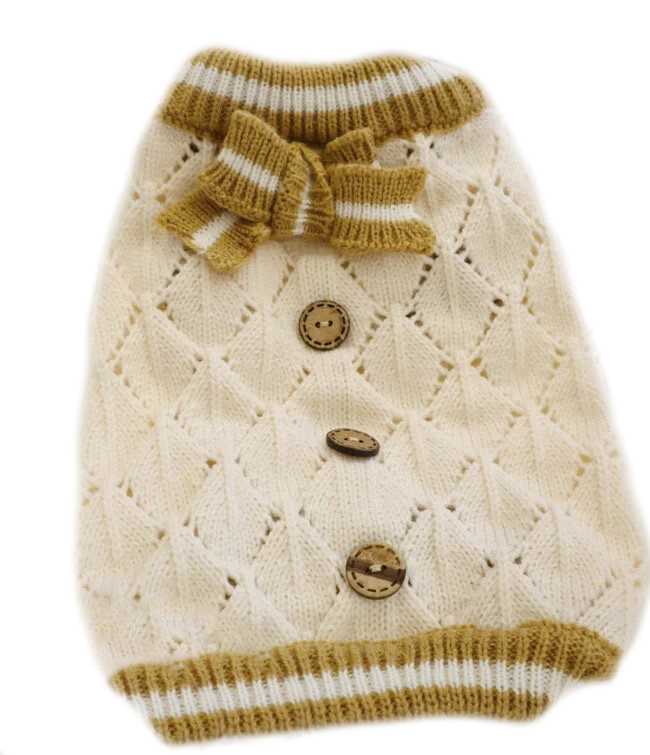 

Свитер для собак Gelvshi с бантом и пуговицами, бежево-коричневый, размер, Бежевый;коричневый