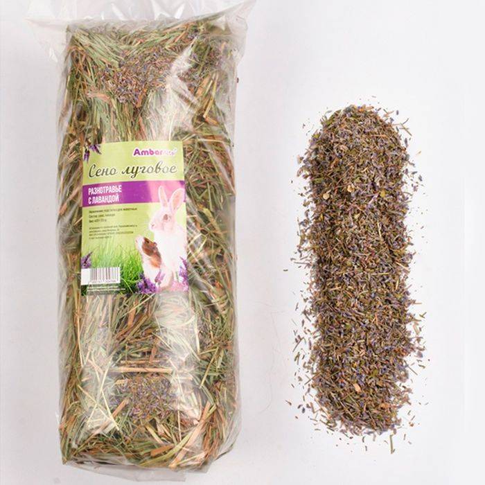 Сухой корм для грызунов AmbarAltai сено луговое разнотравье с лавандой 400 г