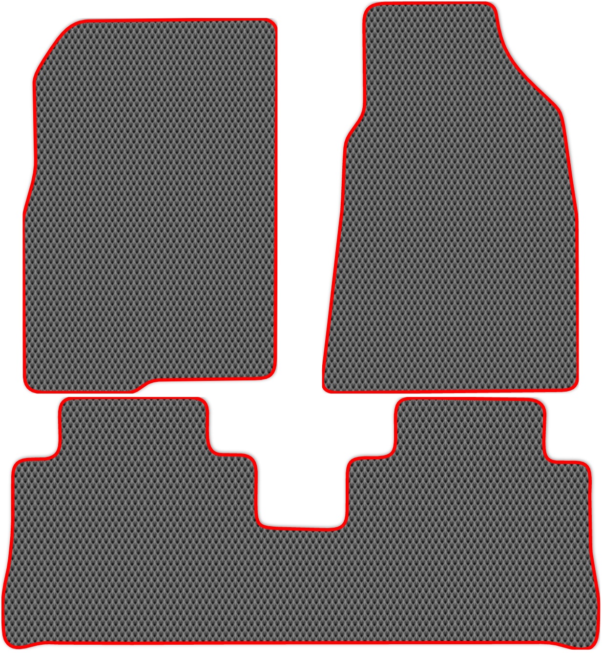 

Коврики ЭВА в салон для Chevrolet Captiva 1 2006 - 2011, 3 шт. серый, красный кант, 1603-W3N-H
