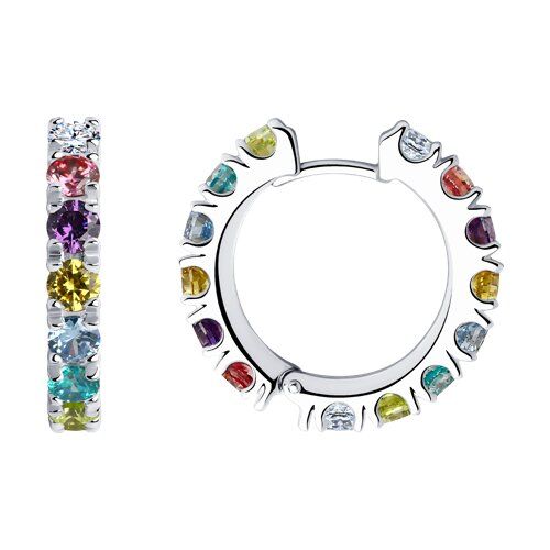

Серьги конго из серебра TEO MAORI 894026048, фианит, 894026048