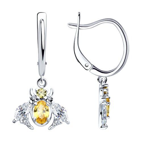 

Серьги подвески из серебра TEO MAORI 894026455, фианит, 894026455