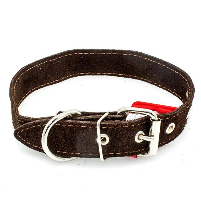 Ошейник для собак Jack&King простроченный коричневый ДЛ 30 см