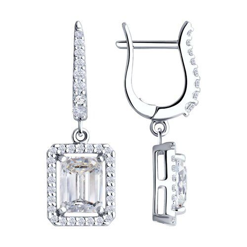

Серьги подвески из серебра TEO MAORI 894026693, фианит, 894026693