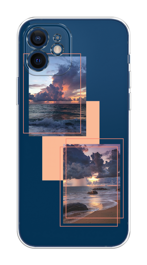 

Чехол на Apple iPhone 12 Mini "Sky collage", Розовый;прозрачный;синий, 12650-1