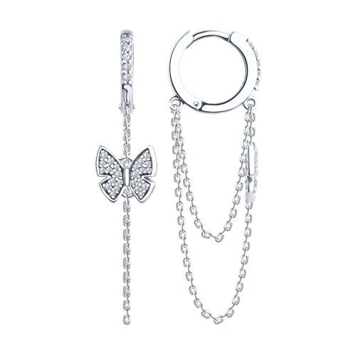 

Серьги подвески из серебра TEO MAORI 894026773, фианит, 894026773