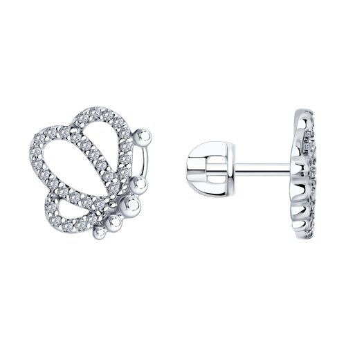 

Серьги пусеты из серебра TEO MAORI 894026784, фианит, 894026784