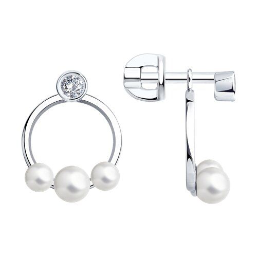 

Серьги из серебра TEO MAORI 894026787, жемчуг культивированный/фианит, 894026787