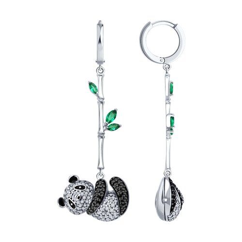 

Серьги подвески из серебра TEO MAORI 894026795, фианит, 894026795