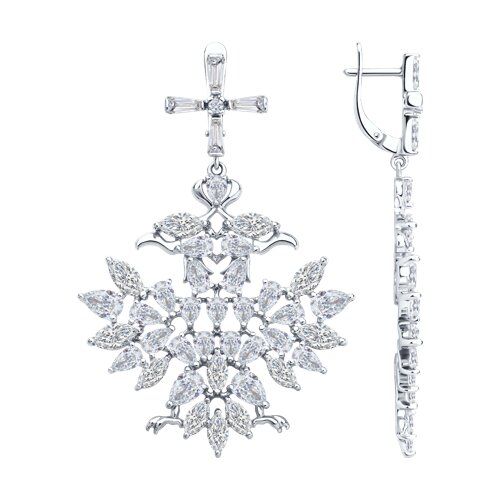 

Серьги подвески из серебра TEO MAORI 894026808, фианит, 894026808