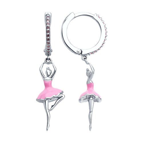 

Серьги подвески из серебра TEO MAORI 894026811, фианит/эмаль, 894026811