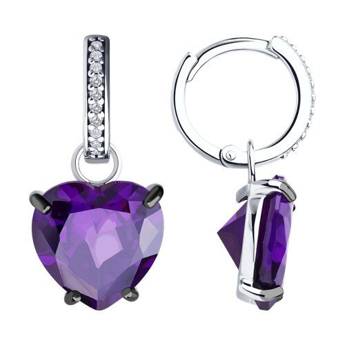 

Серьги подвески из серебра TEO MAORI 894026823, фианит, 894026823