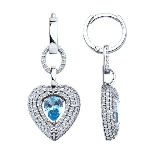 

Серьги подвески из серебра TEO MAORI 894026833, фианит, 894026833