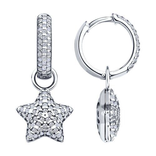 

Серьги подвески из серебра TEO MAORI 894026850, фианит, 894026850