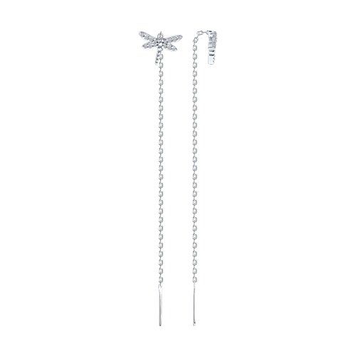 

Серьги продевки из серебра TEO MAORI 894026852, фианит, 894026852