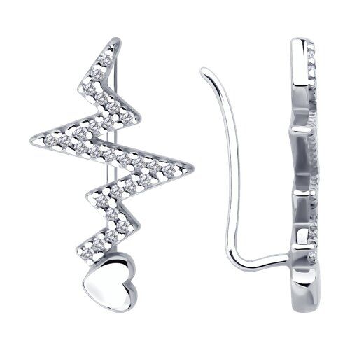 

Серьги клаймберы из серебра TEO MAORI 894026860, фианит, 894026860