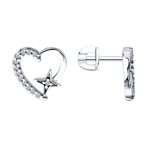 

Серьги пусеты из серебра TEO MAORI 894026863, фианит, 894026863