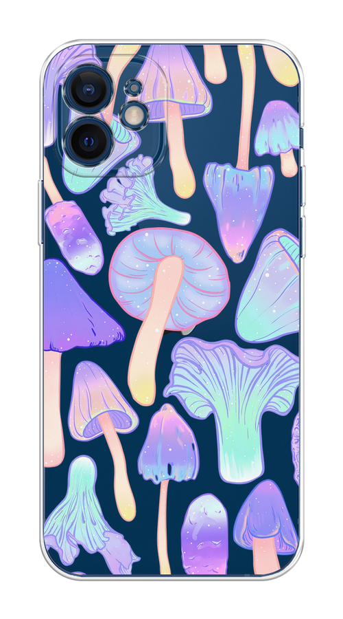 

Чехол на Apple iPhone 12 Mini "Пастельные грибы", Фиолетовый;голубой, 12650-1