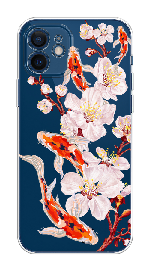 

Чехол на Apple iPhone 12 Mini "Карпы и сакура", 12650-1