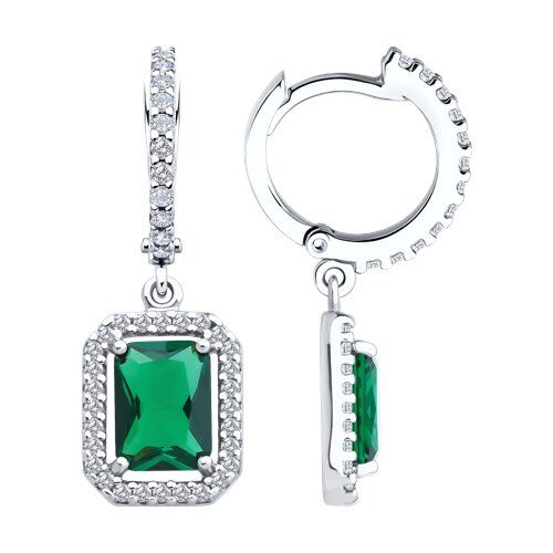

Серьги подвески из серебра TEO MAORI 894027018, фианит, 894027018