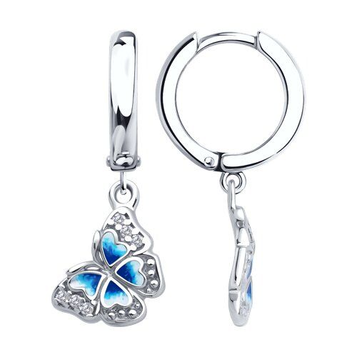 

Серьги подвески из серебра TEO MAORI 894027025, эмаль, 894027025
