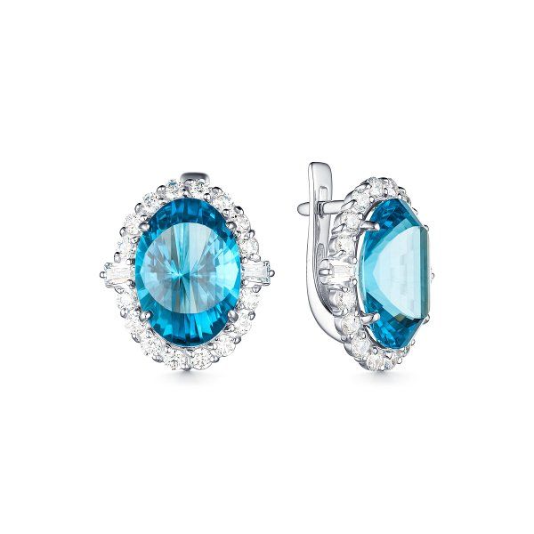 

Серьги из серебра TEO MAORI 8С-5092рс314200, ситалл искусственный/фианит, 8С-5092рс314200