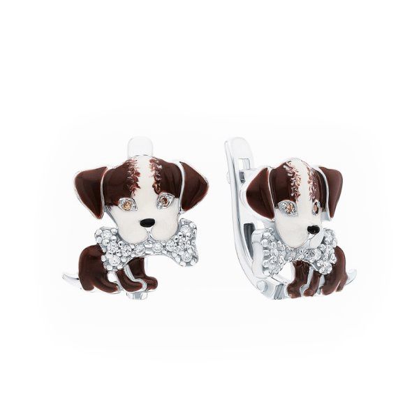 

Серьги из серебра TEO MAORI 8901021928, фианит/эмаль, 8901021928