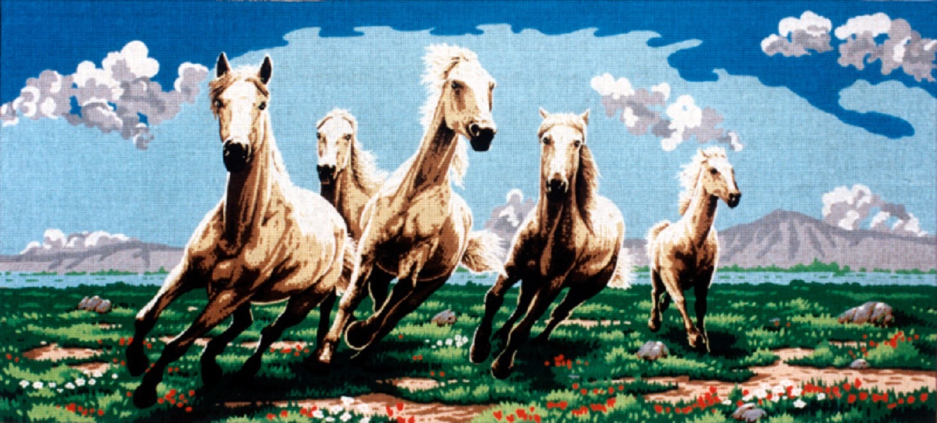 фото Набор для вышивания soulos b.925/01 табун белых лошадей